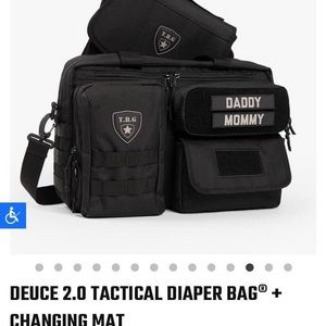 Tactical baby gear diaper bag with changing pad